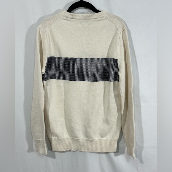 J.Crew Cotton Crewneck Sweater — Men’s XS, Ivory w/ Navy Stripe (NWOT) - Picture 7 of 8